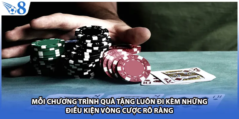 Mỗi chương trình quà tặng luôn đi kèm những điều kiện vòng cược rõ ràng